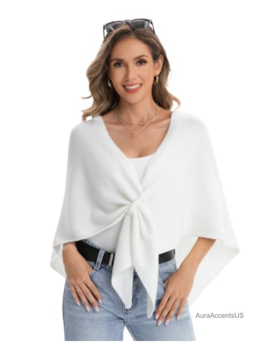 Women's Pashmina Blend Triangle Shawl Wrap Ruana Cape Cover Up